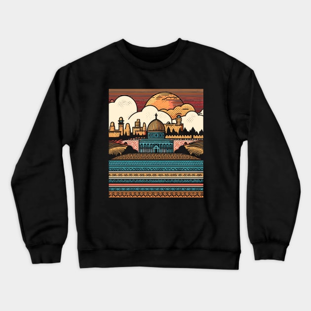 Minimalistic Jerusalem Crewneck Sweatshirt by SimpliPrinter